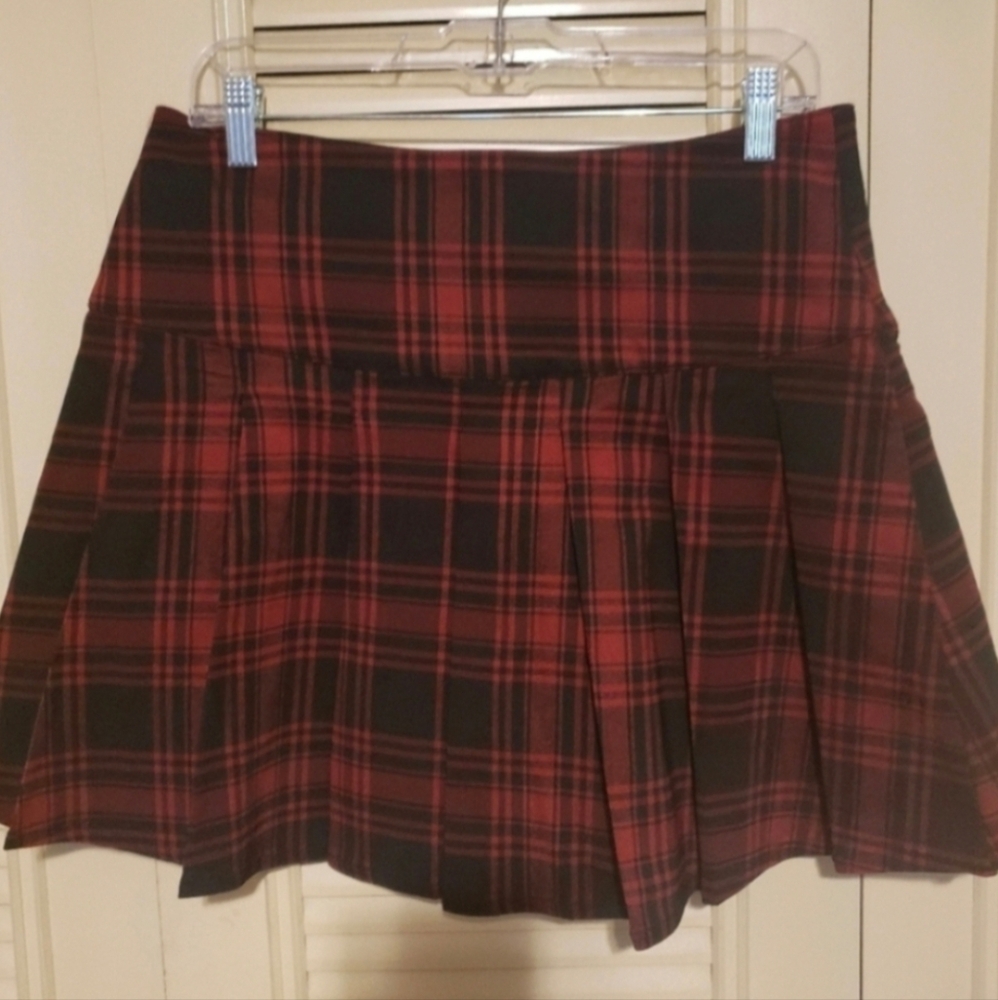 Goth Grunge Plaid Pleated Skirt Killstar Teen Spiritus Cosplay School Girl - Picture 4 of 5
